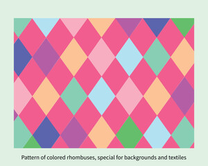 Pattern of colored rhombuses, special for backgrounds and textiles.