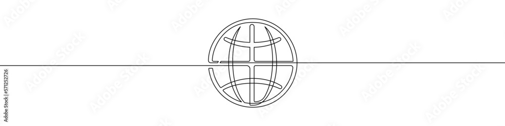Canvas Prints vone continuous line drawing of the globe. vector illustration. earth globe one line background. lin