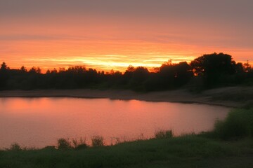 Obraz premium Sunset over 