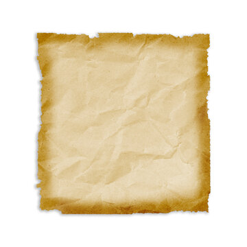 parchment or old yellowed page isolated from background