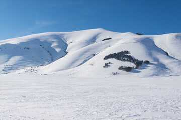 Winter landscape around Castelluccio di Norcia, Italy