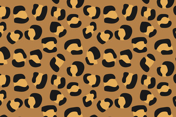 Seamless animal pattern with leopard
