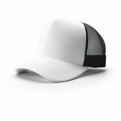 Customize Your Designs with Blank White Trucker Hat Mockup - AI Generated