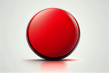 red button on a white background, isolated, generative ai