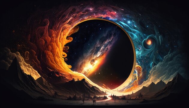 Galaxy milky way stars other dimension Made with Generative AI