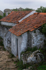 An old chapel with a red tiled roof on St. Blaise hill near Nazare