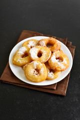 Homemade donuts on white plate