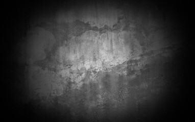 Old wall texture cement dark black gray background abstract grey color design are light with white gradient background.
