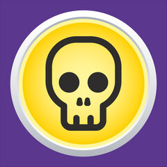 Skull vector icon. Style is flat rounded symbol, rounded angles.