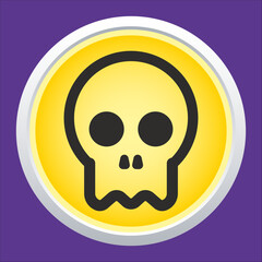 Skull vector icon. Style is flat rounded symbol, rounded angles.