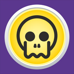 Skull vector icon. Style is flat rounded symbol, rounded angles.