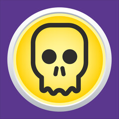 Skull vector icon. Style is flat rounded symbol, rounded angles.