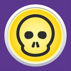 Skull vector icon. Style is flat rounded symbol, rounded angles.