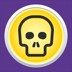 Skull vector icon. Style is flat rounded symbol, rounded angles.