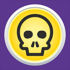 Skull vector icon. Style is flat rounded symbol, rounded angles.