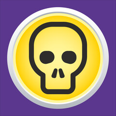Skull vector icon. Style is flat rounded symbol, rounded angles.