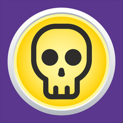 Skull vector icon. Style is flat rounded symbol, rounded angles.