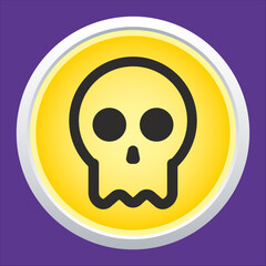 Skull vector icon. Style is flat rounded symbol, rounded angles.