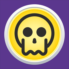 Skull vector icon. Style is flat rounded symbol, rounded angles.