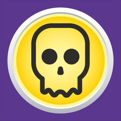 Skull vector icon. Style is flat rounded symbol, rounded angles.