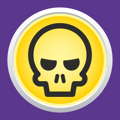 Skull vector icon. Style is flat rounded symbol, rounded angles.