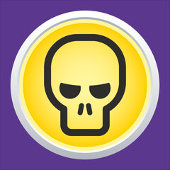 Skull vector icon. Style is flat rounded symbol, rounded angles.