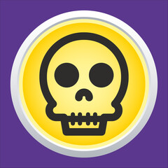 Skull vector icon. Style is flat rounded symbol, rounded angles.