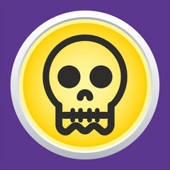 Skull vector icon. Style is flat rounded symbol, rounded angles.