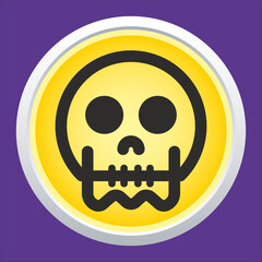 Skull vector icon. Style is flat rounded symbol, rounded angles.