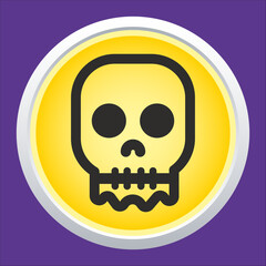 Skull vector icon. Style is flat rounded symbol, rounded angles.