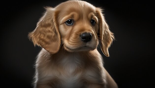 Golden Retriever puppy studio photography style generative ai