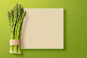 Fresh Asparagus with empty frame for copy text empty banner background promotion material