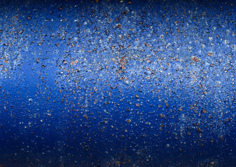 デザイン素材　錆び付いた青い鉄　腐食している　剥がれている塗料