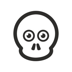 Skull vector icon. Style is flat rounded symbol, rounded angles, white background.