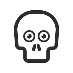 Skull vector icon. Style is flat rounded symbol, rounded angles, white background.