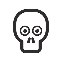 Skull vector icon. Style is flat rounded symbol, rounded angles, white background.