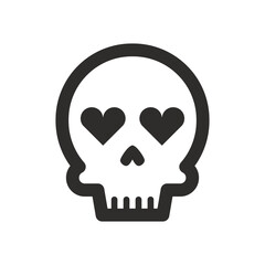 Skull vector icon. Style is flat rounded symbol, rounded angles, white background.