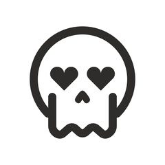 Skull vector icon. Style is flat rounded symbol, rounded angles, white background. Illustration Vector EPS