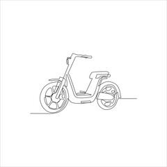 continuous line art of electric bicycle transportation