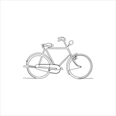 Obraz na płótnie Canvas vintage bicycle continuous line art