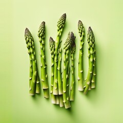 Asparagus in clean background colored green fresh and delicious vegetable