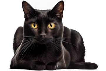 black cat isolated on white