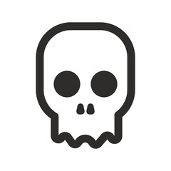 Skull vector icon. Style is flat rounded symbol, rounded angles, white background. Illustration Vector EPS