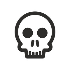 Skull vector icon. Style is flat rounded symbol, rounded angles, white background. Illustration Vector EPS