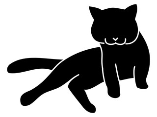 寝そべってこちらを気にしている猫