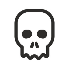 Skull vector icon. Style is flat rounded symbol, rounded angles, white background. Illustration Vector EPS