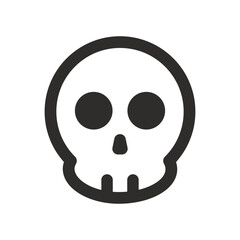 Skull vector icon. Style is flat rounded symbol, rounded angles, white background. Illustration Vector EPS