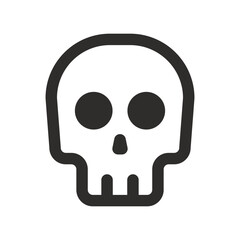 Skull vector icon. Style is flat rounded symbol, rounded angles, white background. Illustration Vector EPS