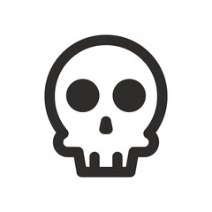Skull vector icon. Style is flat rounded symbol, rounded angles, white background. Illustration Vector EPS