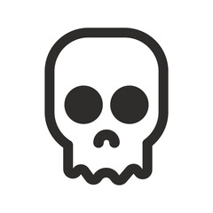 Skull vector icon. Style is flat rounded symbol, rounded angles, white background. Illustration Vector EPS
